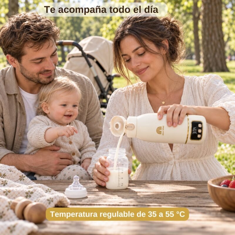 Familia disfrutando de un picnic con el termo portátil V2 Jolly Mino