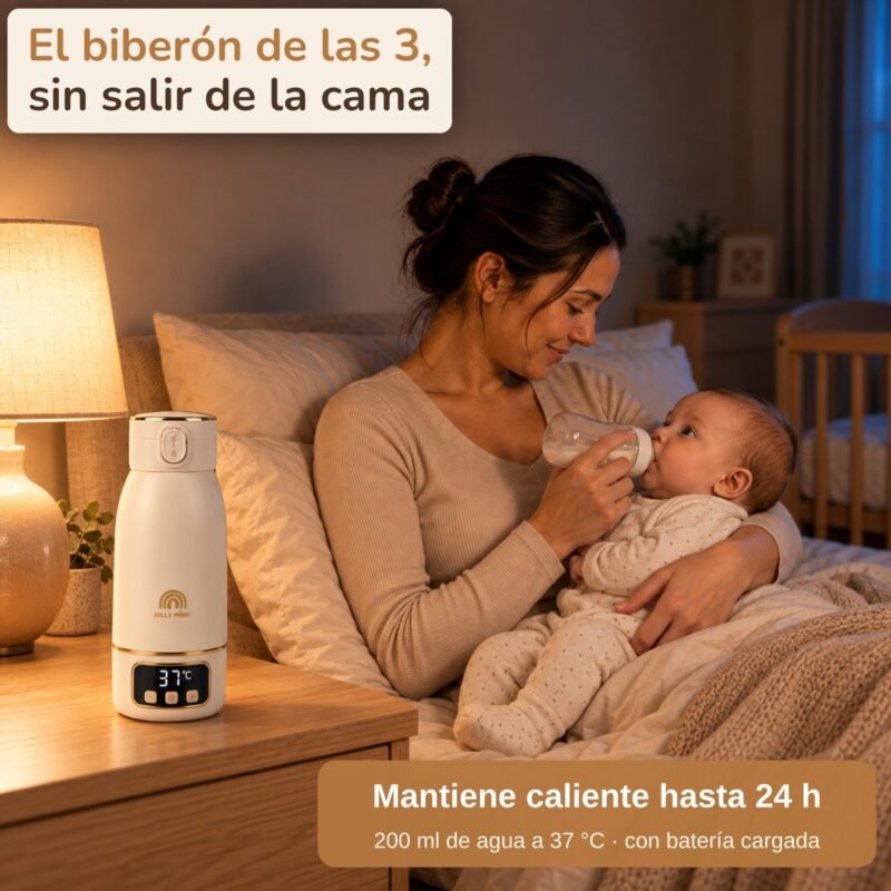 Biberón nocturno con el calentador de biberones V2 que mantiene caliente hasta 24 horas